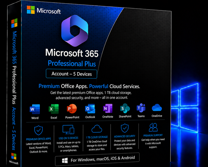 Microsoft 365 Professional Plus Account – 5 Devices